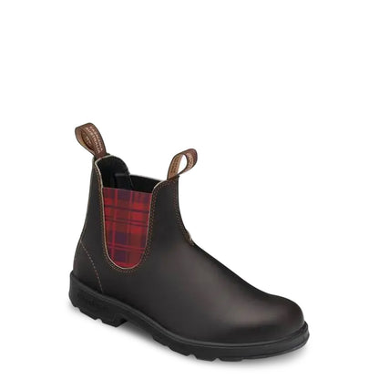 Blundstone Originals 2100 Leather Stout Brown/Burgundy Tartan Men's Chelsea Boots