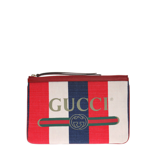 Gucci Logo Red Leather Clutch Women's Handbag 524788-9SBCGG