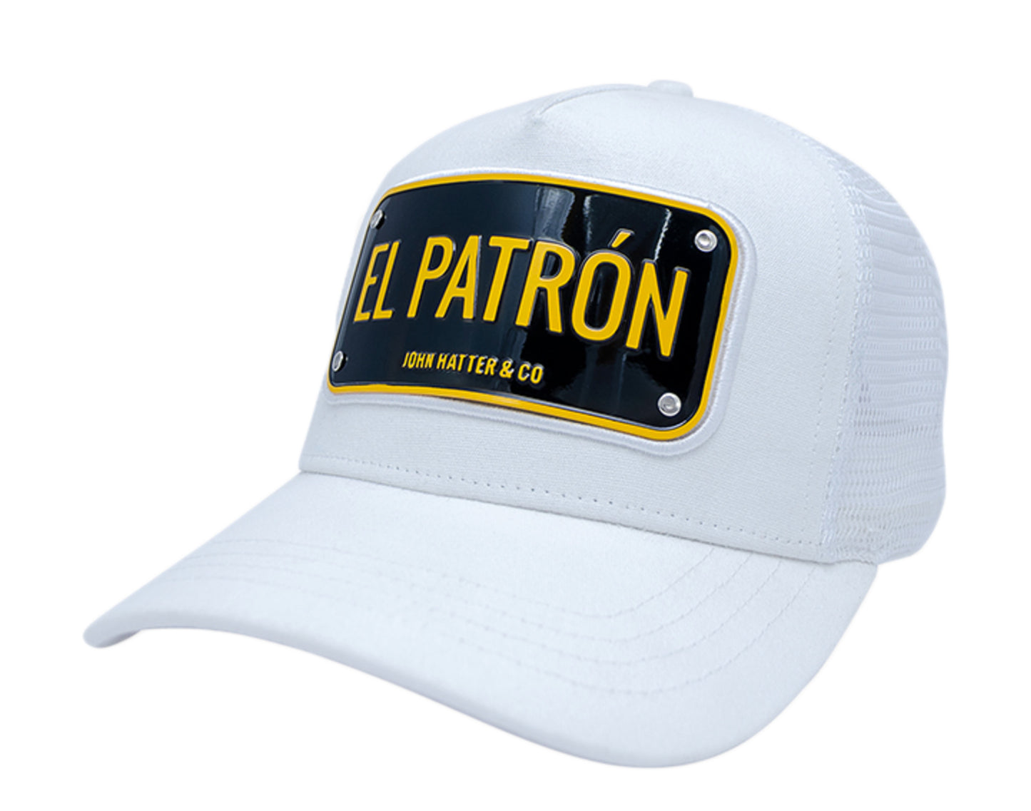 John Hatter & Co El Patron White/Black/Yellow Trucker Hat 1003-WHITE