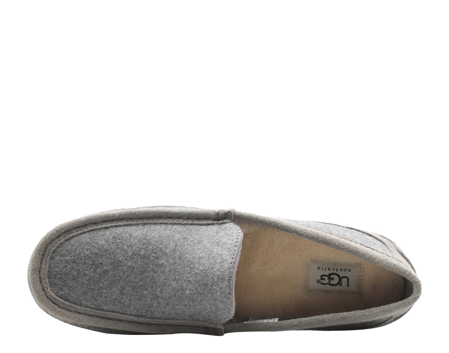 UGG Australia Alder Wool Slip-On Metal Leather Grey Men's Shoes 1004539-MTL