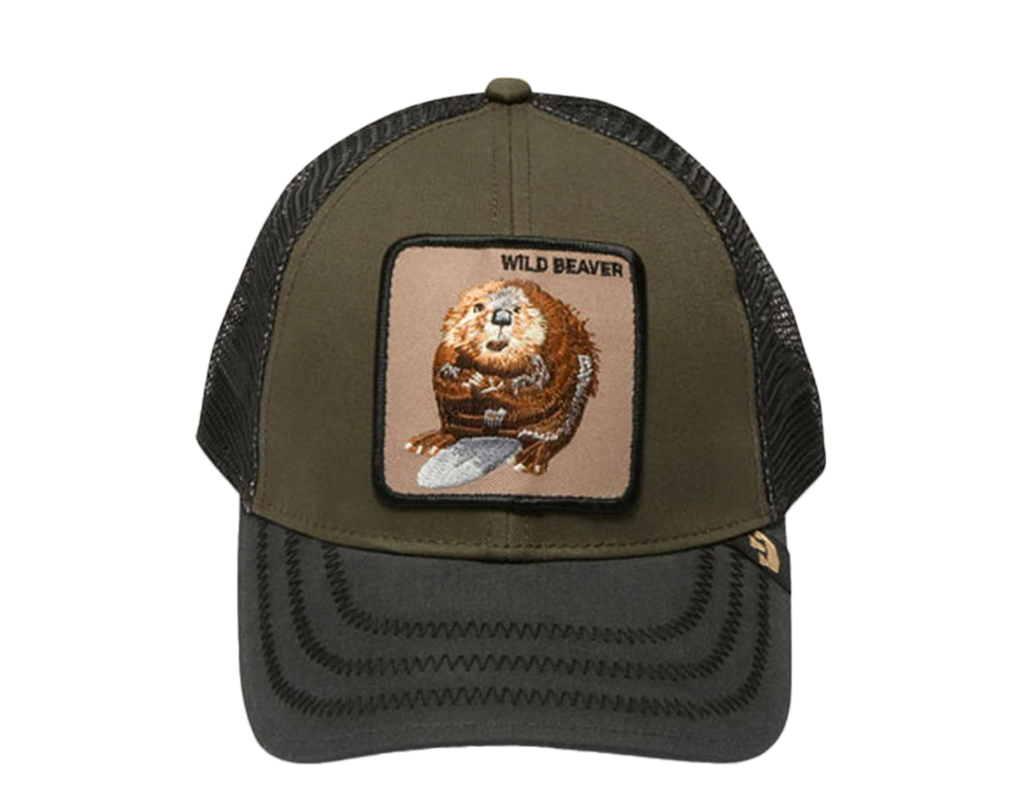 Goorin Bros Wild Beaver Olive/Black Trucker Hat 101-2154-OLI