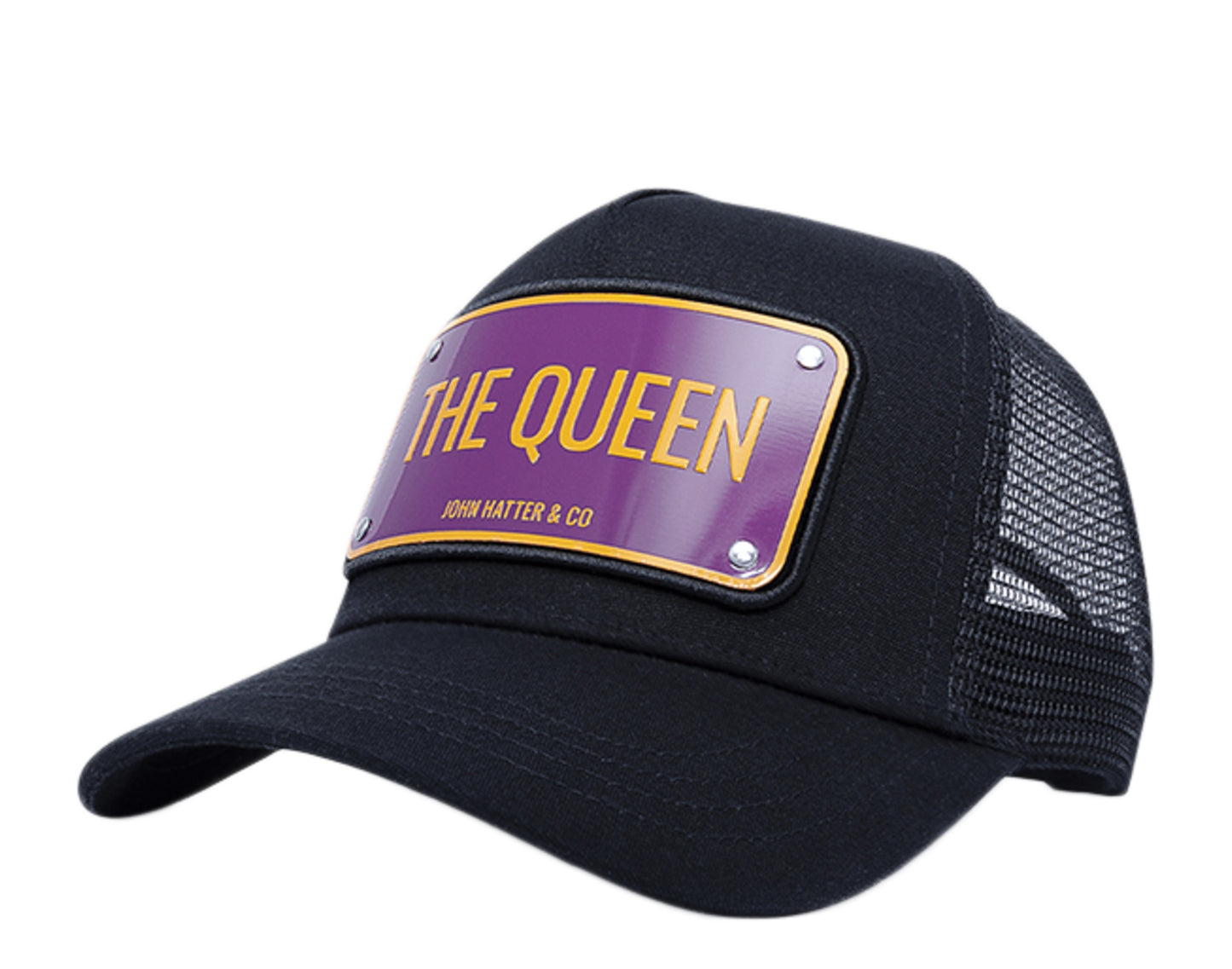 John Hatter & Co The Queen Black/Purple/Orange Trucker Hat 1019-BLACK