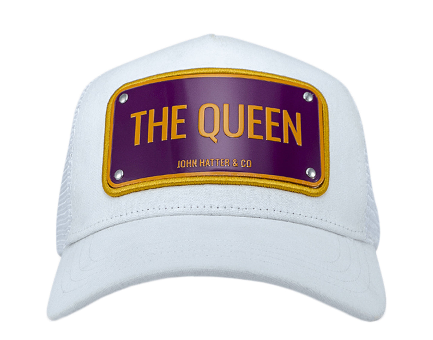 John Hatter & Co The Queen White/Purple/Orange Trucker Hat 1020-WHITE
