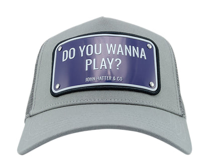 John Hatter & Co Do You Wanna Play Grey/Navy Trucker Hat 1022-GREY