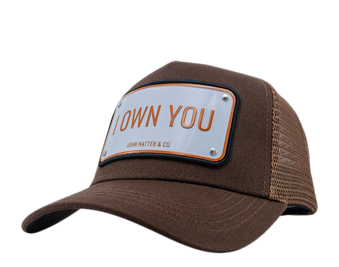 John Hatter & Co I Own You Brown/White/Orange Trucker Hat 1023-BROWN