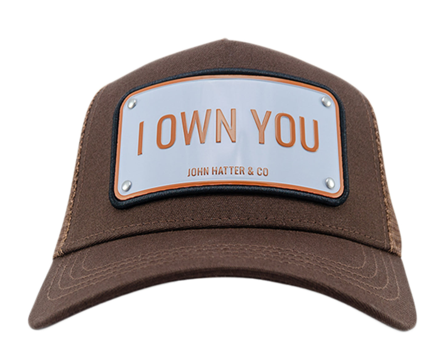 John Hatter & Co I Own You Brown/White/Orange Trucker Hat 1023-BROWN