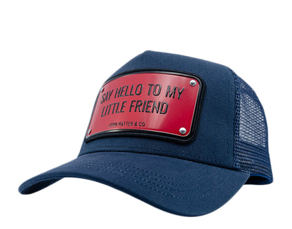 John Hatter & Co Say Hello To My Little Friend Navy/Red Trucker Hat 1024-NAVY
