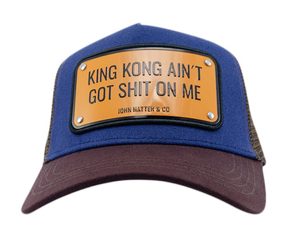 John Hatter & Co King Kong Ain't Got S--t On Me Brown/Blue Trucker Hat 1025-BROWN