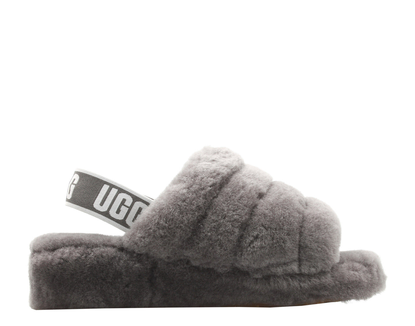 UGG Australia Fluff Yeah Slide Charcoal Grey Women's Sandals 1095119-CHRC