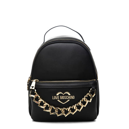 Love Moschino Chain Heart Black Women's Backpack JC4194PP1ELK0000