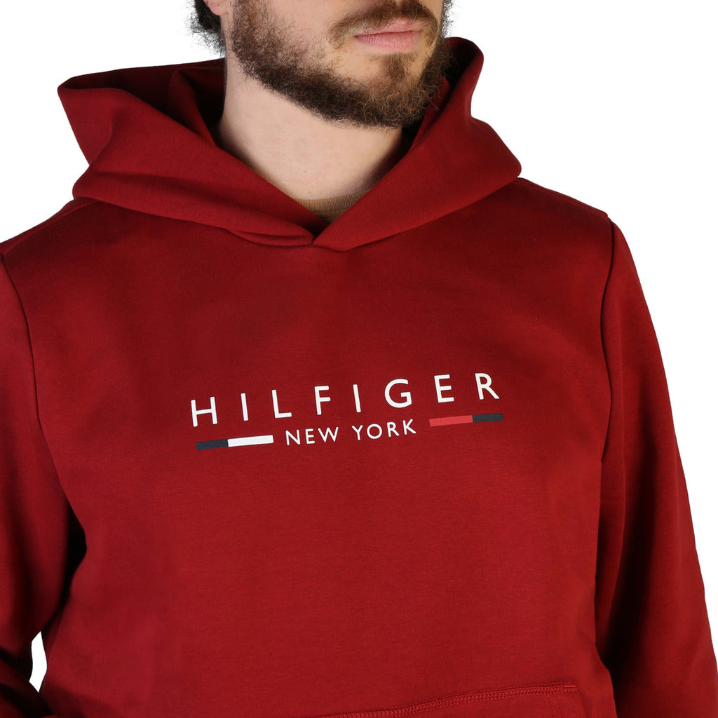 Tommy Hilfiger Logo Flex Fleece Hoodie Regatta Red Men's Sweatshirt MW0MW29301-XIT
