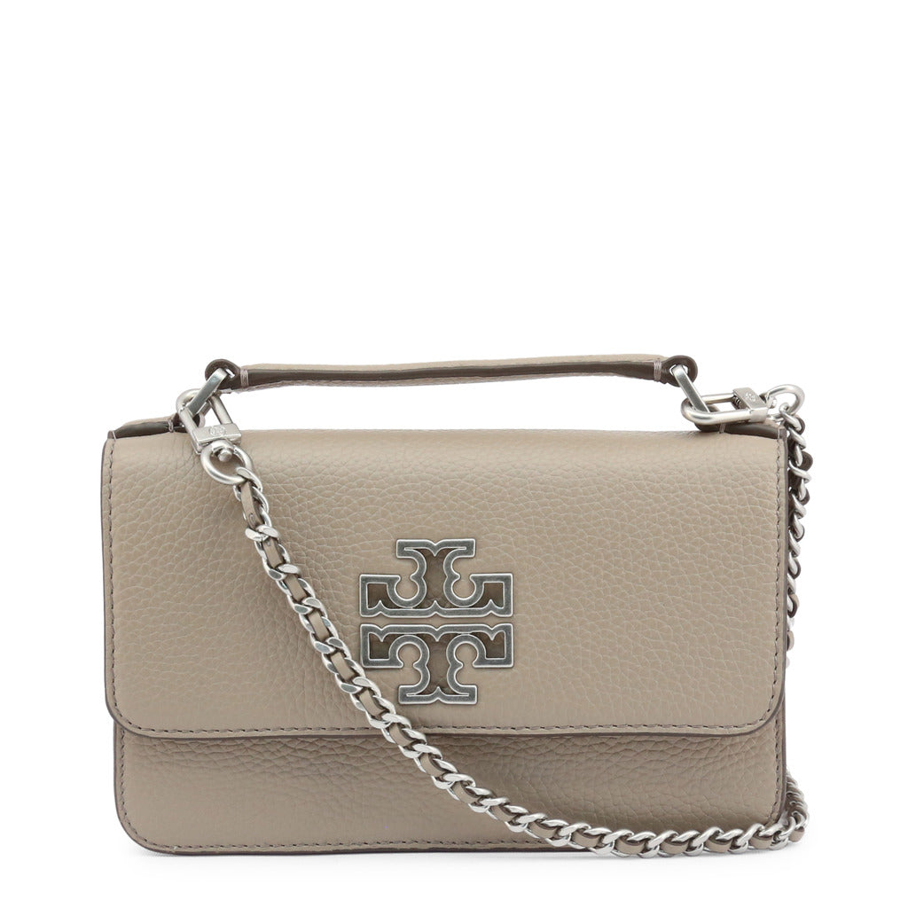 Tory Burch Britten Grey Leather Mini Top Handle Women's Bag 73509-036