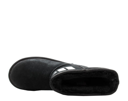 UGG Australia Classic Short UGG Rubber Logo Black Women's Boots 1108230-BLK