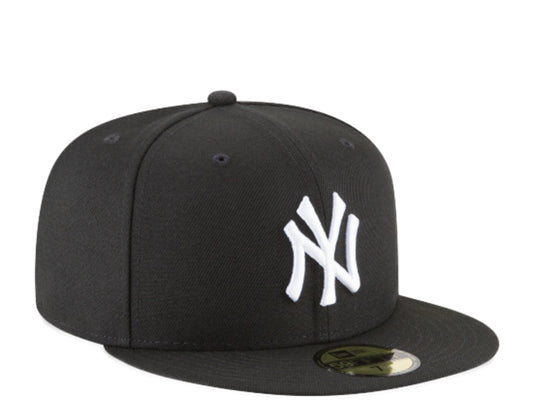 New Era 59Fifty MLB New York Yankees Black And White Basic Fitted Hat 11591127