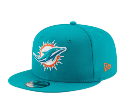 New Era 9Fifty NFL Miami Dolphins Basic Teal Aqua/Orange Snapback Hat 11872981