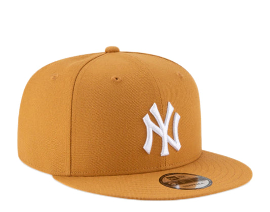 New Era 9Fifty MLB New York Yankees Basic Panama Tan Snapback Hat 11941922