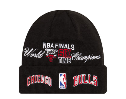 New Era NBA Chicago Bulls Finals Championship Patches Knit Cuff Beanie 12638432