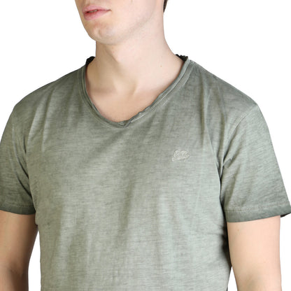 Yes Zee Cotton V-Neck Light Olive Green Men's T-Shirt T773-S500-0916