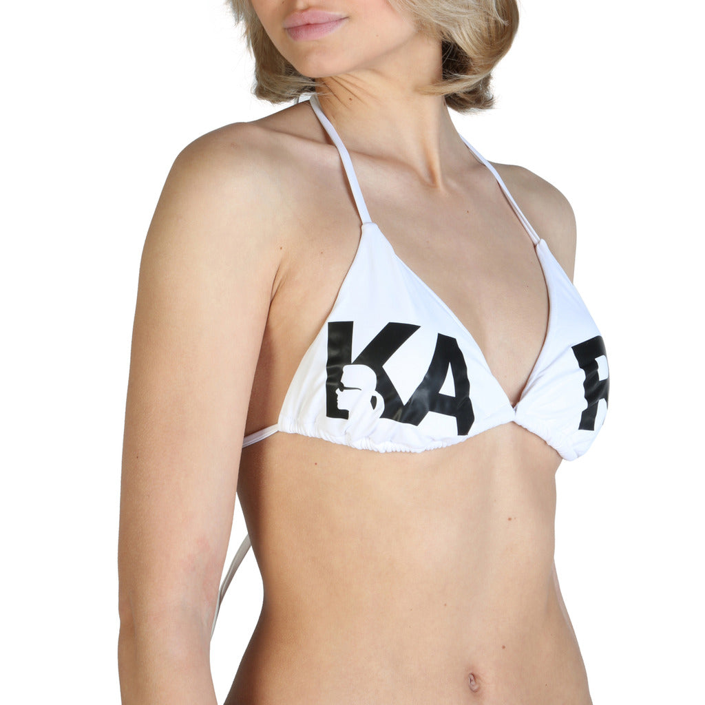 Karl Lagerfeld Triangle White Women's Bikini Top KL21WTP05