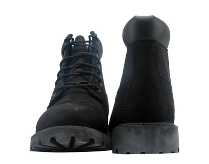 Timberland 6-Inch Premium Waterproof Black Nubuck Junior Big Kids Boots 12907
