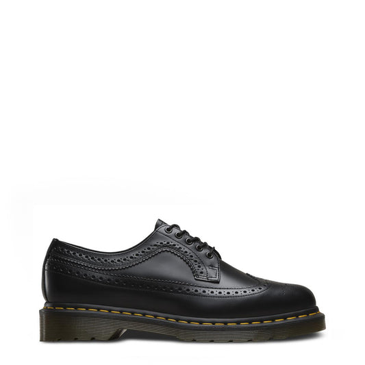 Dr. Martens 3989 Yellow Stitch Black Smooth Leather Brogue Men's Shoes 22210001