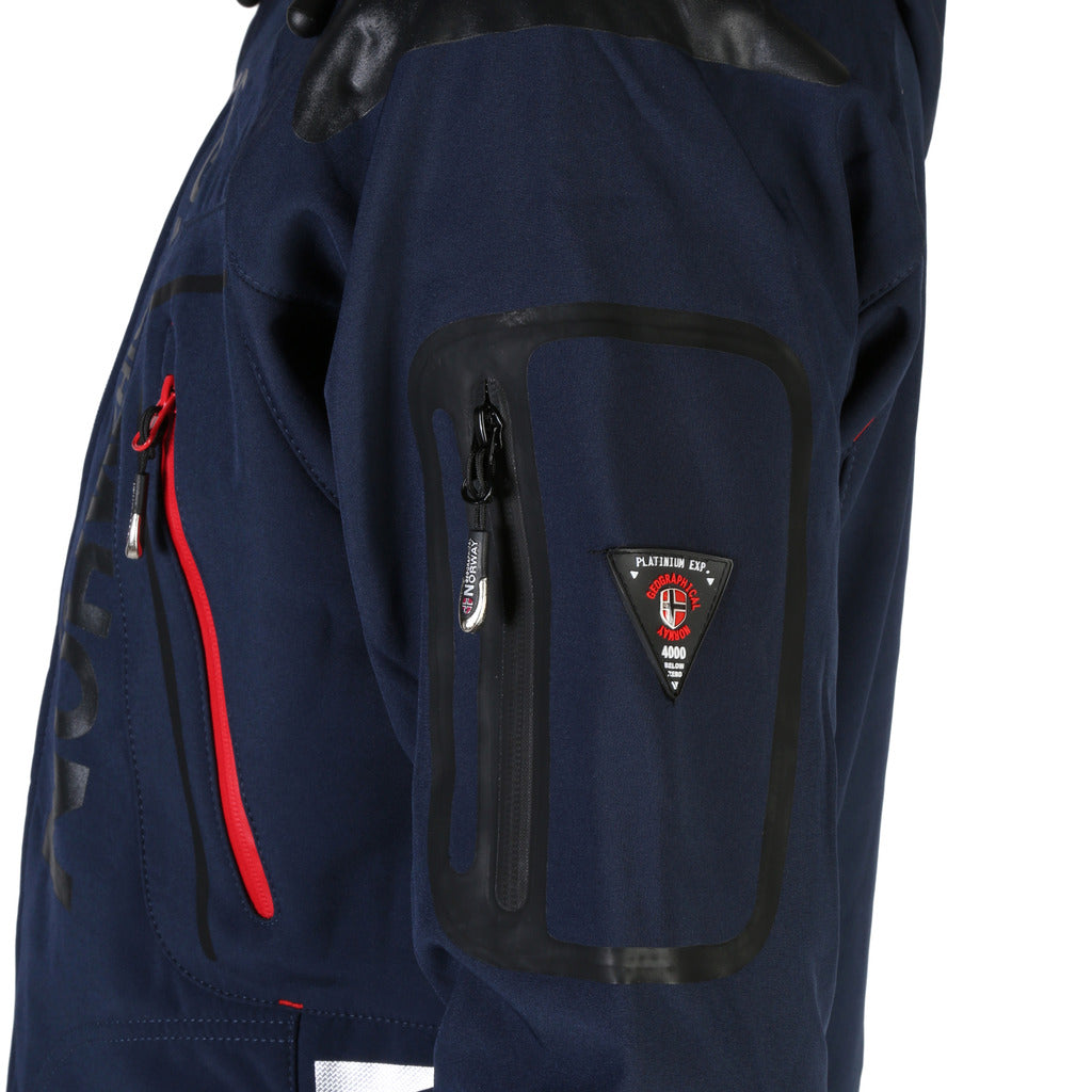 Geographical Norway Turbo Softshell Navy Blue Hooded Men's Jacket