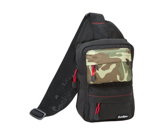 Cookies Rack Pack Over-The-Shoulder Black/Camo Sling Bag 1536A3328-BLK