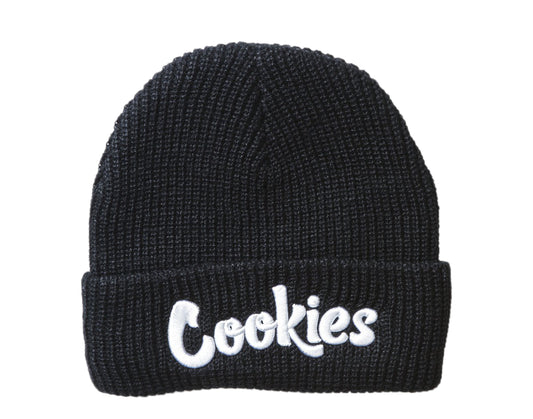 Cookies Original Logo Thin Mint Knit Beanie White/Black Men's Hat 1536X3362-BKW