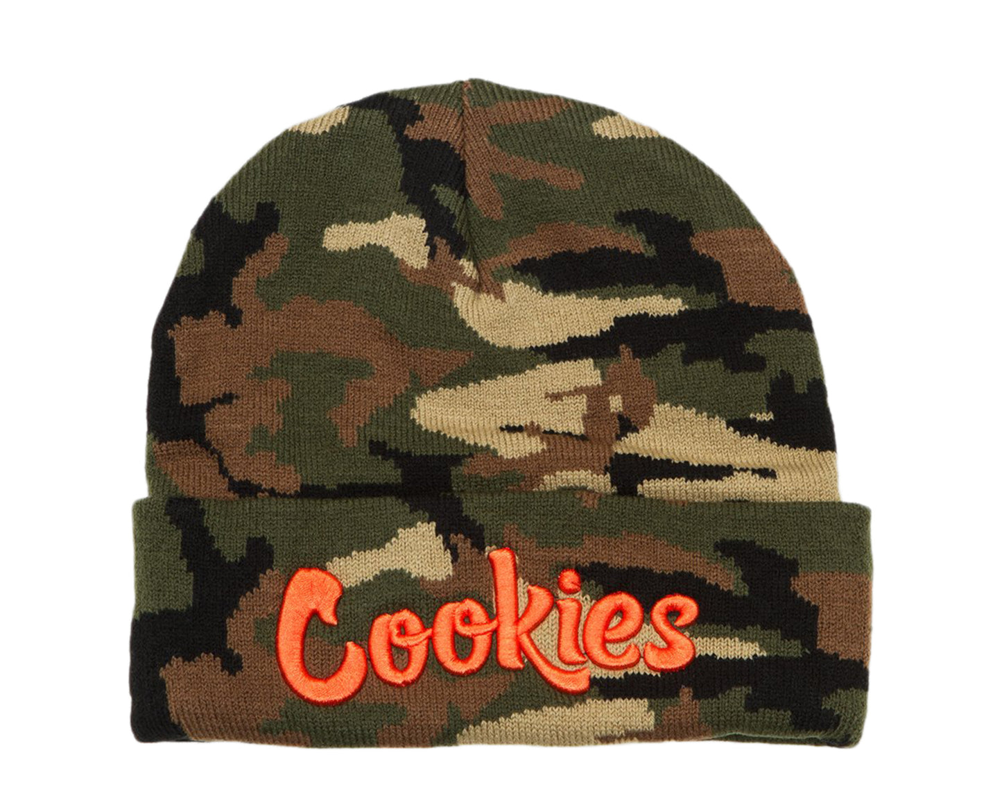 Cookies Original Logo Thin Mint Knit Beanie Camo/Orange Men's Hat 1536X3362-FCO