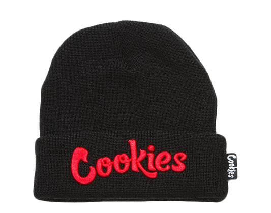 Cookies Original Logo Thin Mint Knit Beanie Black/Red Men's Hat 1538X3496-BKR