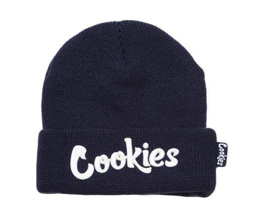Cookies Original Logo Thin Mint Knit Beanie Navy/White Men's Hat 1538X3496-NVW