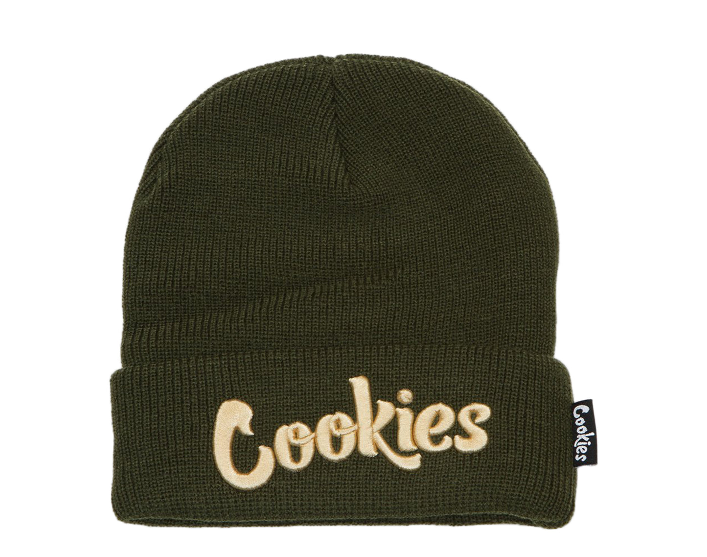 Cookies Original Logo Thin Mint Knit Beanie Olive/Cream Men's Hat 1538X3496-OLC