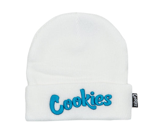 Cookies Original Logo Thin Mint Knit Beanie White/Blue Men's Hat 1538X3496-WCB