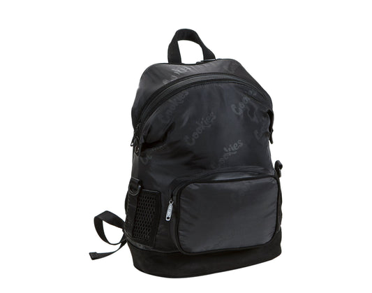 Cookies Luxe Satin Smell Proof Repeated Logo Black Backpack 1540-A3773-BLK