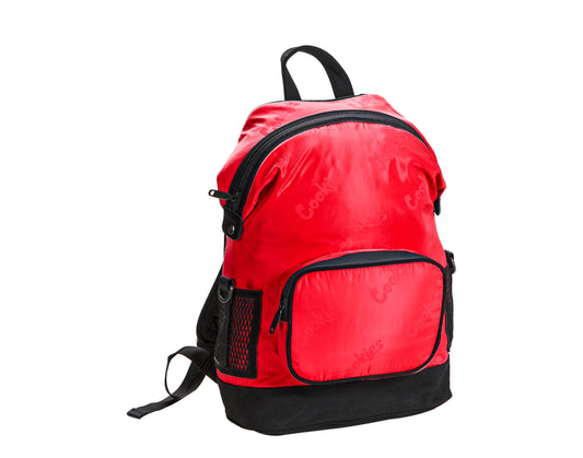 Cookies Luxe Satin Smell Proof Repeated Logo Red/Black Backpack 1540-A3773-RED