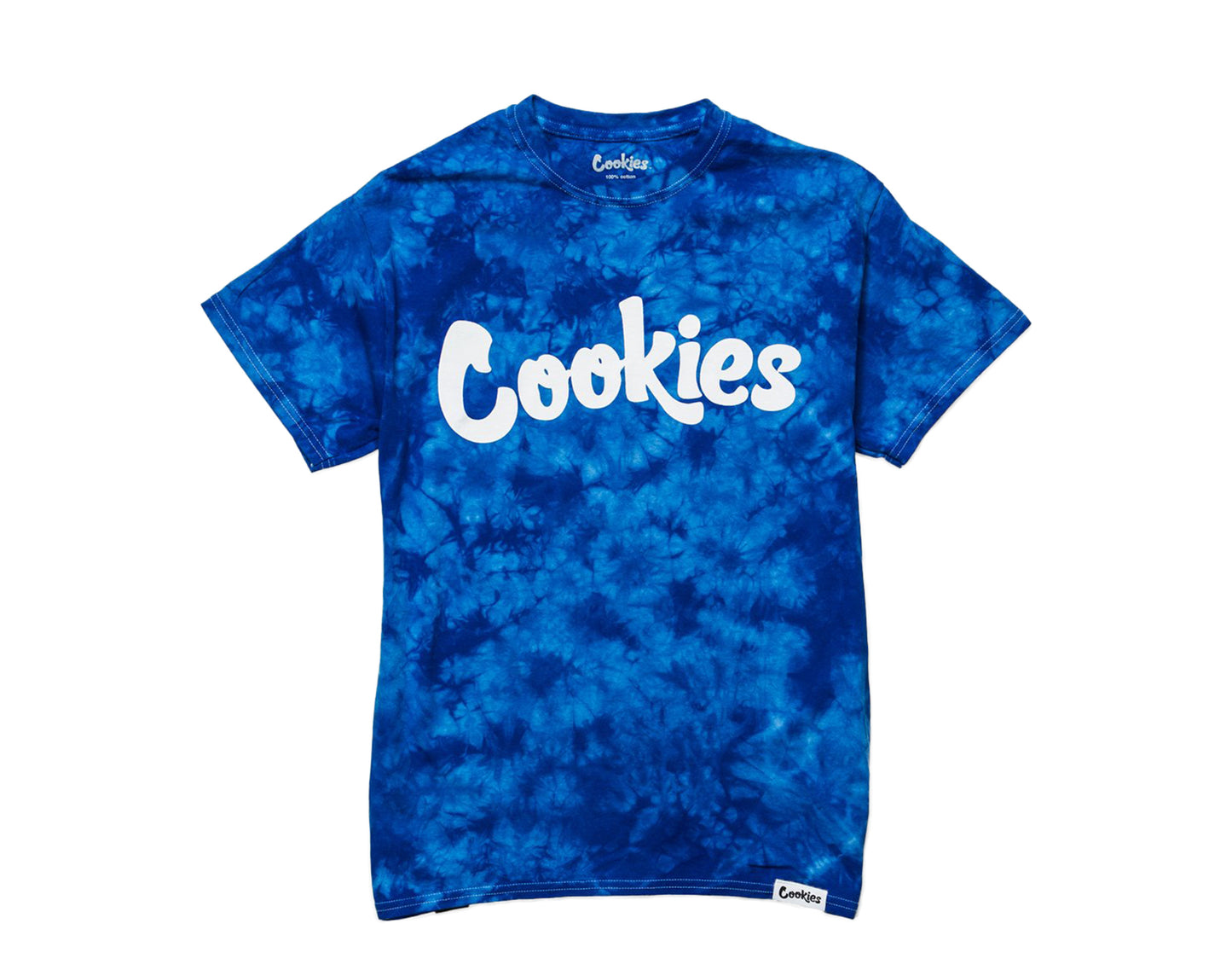 Cookies Original Logo Crystal Wash Tie Dye Royal Blue Men's Tee Shirt 1540T3735-ROY
