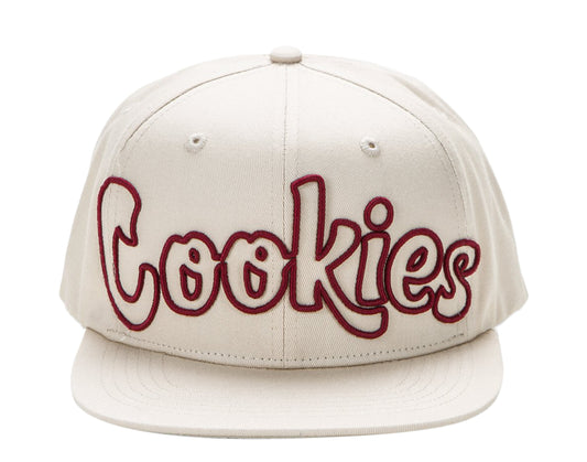 Cookies Coliseum Twill Embroidered Snapback Cream/Maroon Cap 1541X3686-CRM