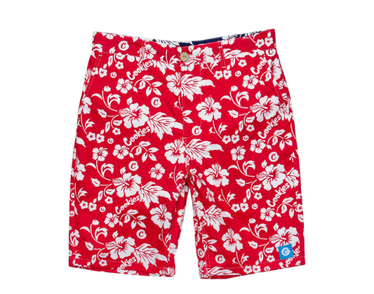 Cookies Waimea Cotton Poplin Flower Red/White Men's Shorts 1543B3989-RED