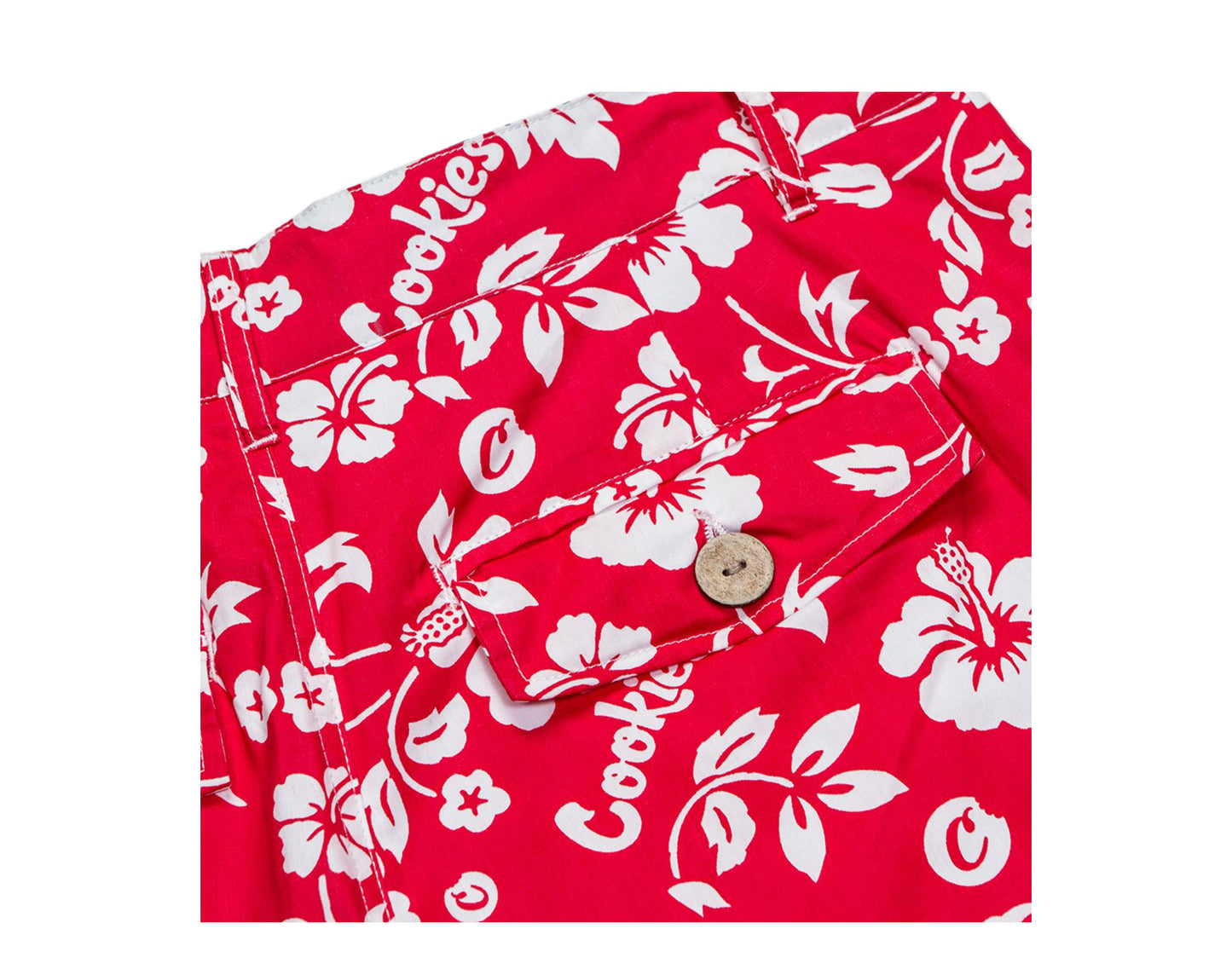 Cookies Waimea Cotton Poplin Flower Red/White Men's Shorts 1543B3989-RED