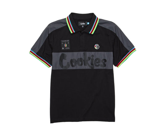 Cookies Tour De Fire Cotton Jersey Black Polo Men's Shirt 1543K3974-BLK