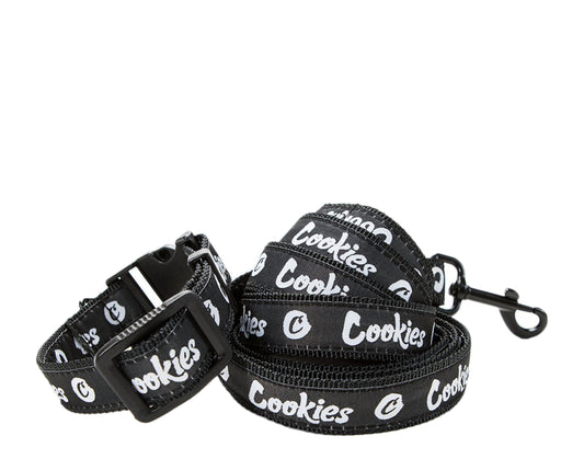 Cookies Original Logo Thin Mint Black/White Dog Leash And Collar 1544A4245-BLK