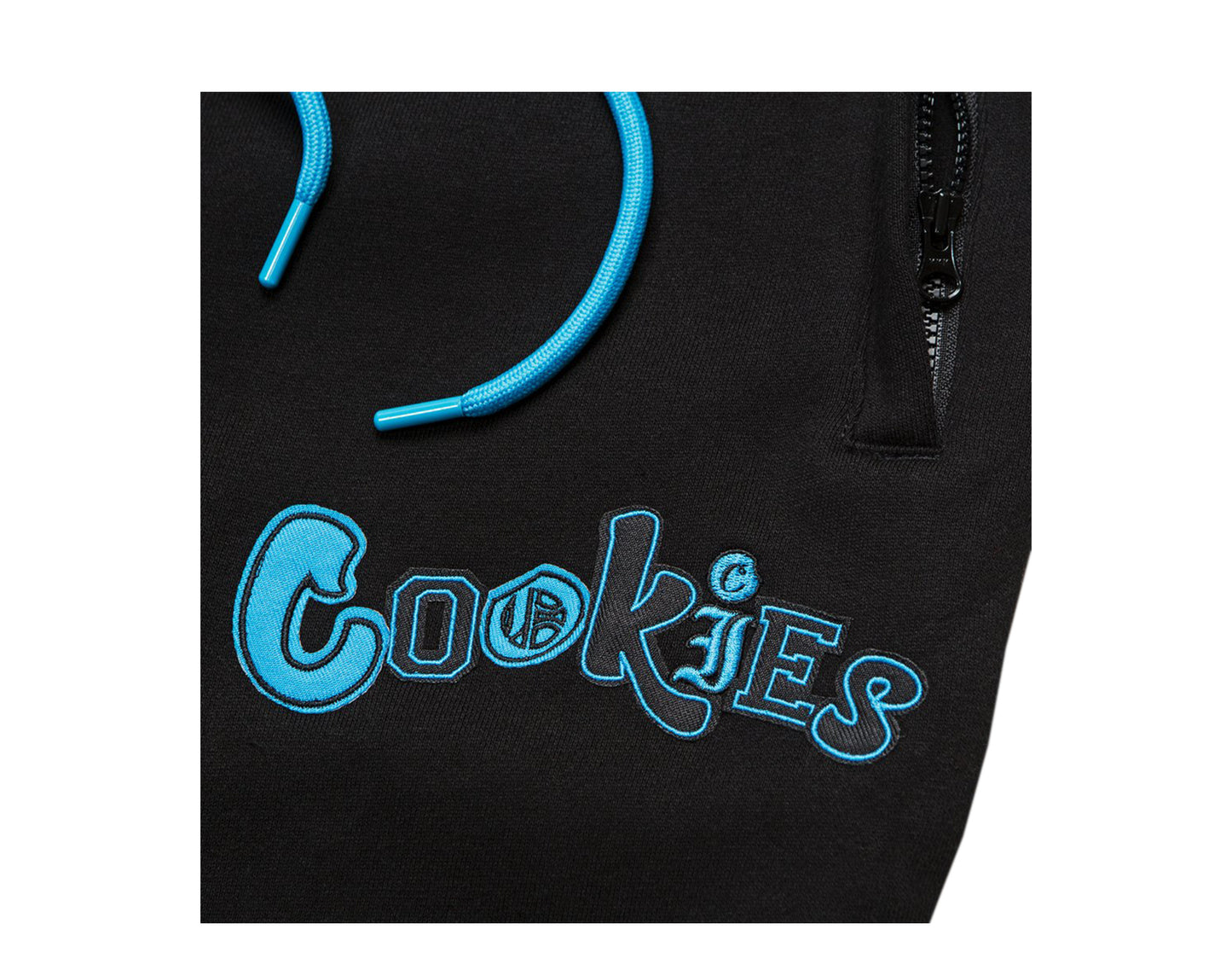 Cookies City Limits Fleece Printed Applique Black/Blue Sweatpants 1545B4112-BLK