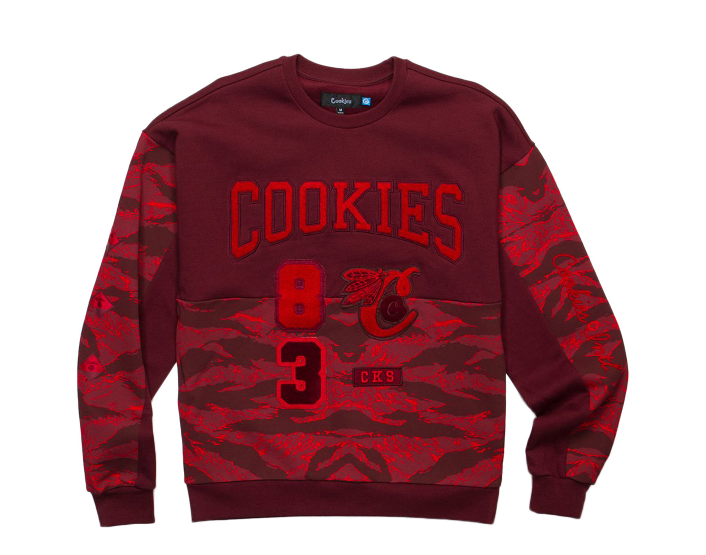 Cookies Top Of The Key Fleece Colorblocked Red Men's Crewneck 1546C4347-RED
