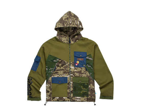 Cookies Backcountry Color-Blocked Hooded Olive Camo Men's Jacket 1546O4300-OLI
