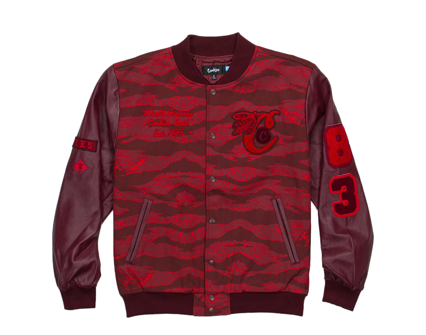 Cookies Top Of The Key Letterman Red Camo Men's Jacket  1546O4342-RED
