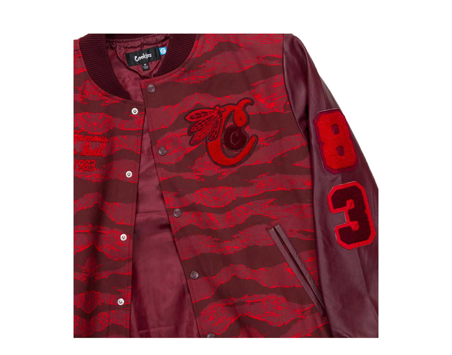 Cookies Top Of The Key Letterman Red Camo Men's Jacket  1546O4342-RED