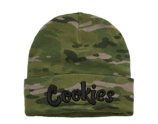 Cookies Backcountry Embroidered Camo Olive Knit Beanie Hat 1546X4310-OLC
