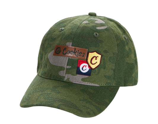 Cookies Backcountry Cotton Canvas Patchwork Olive Camo Dad Hat 1546X4315-OLC