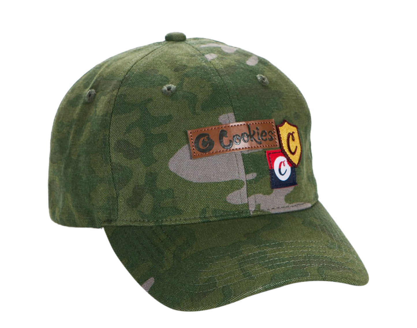 Cookies Backcountry Cotton Canvas Patchwork Olive Camo Dad Hat 1546X4315-OLC