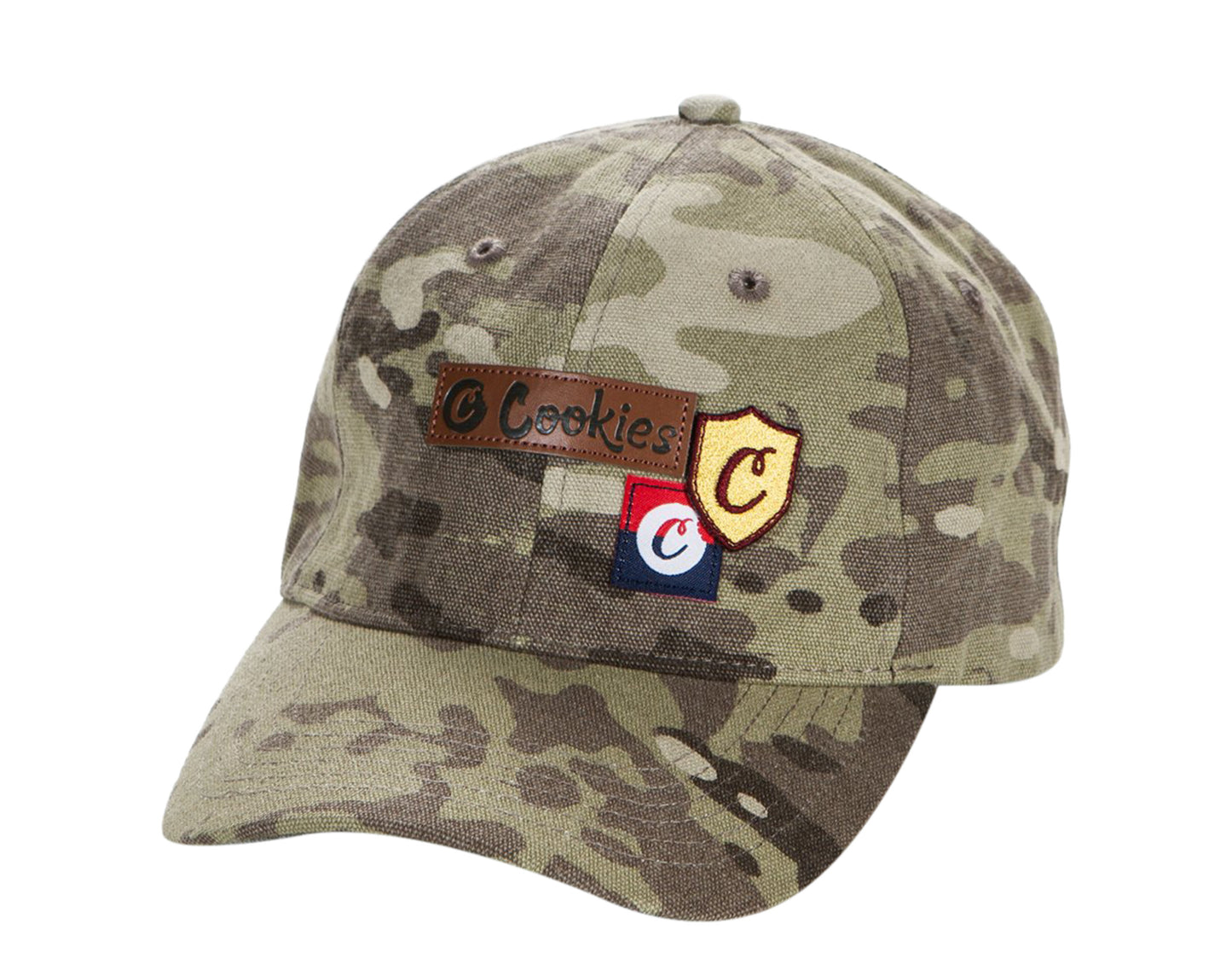 Cookies Backcountry Cotton Canvas Patchwork Tan Camo Dad Hat 1546X4315-TAC